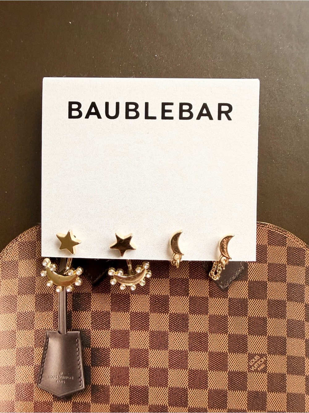 BaubleBar Gold Star & Crescent Moon Earring Set - Gold